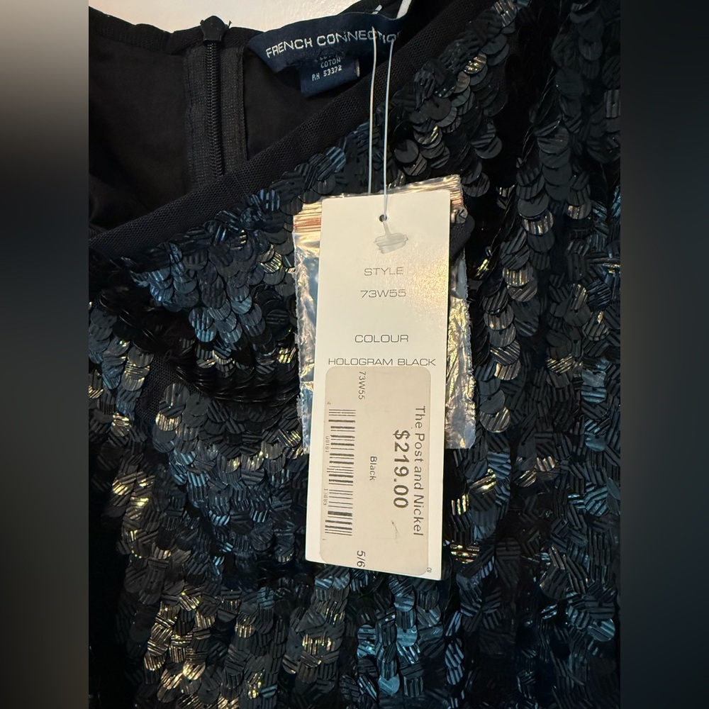 NWT French Connection Black Sequin Skirt